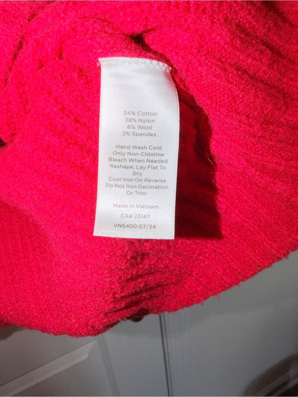 Talbots Red Button-Front Ribbed Women's Sweater - Picture 7 of 7